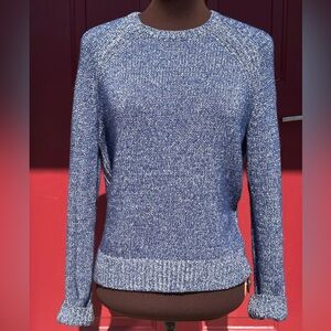 BROOKS BROS sM Red Fleece marled crewneck in blue-looks NEW-soft cotton bld